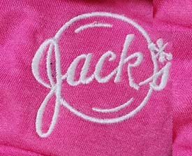 Jack's White Embroidered Logo on Fuchsia Women's Tee